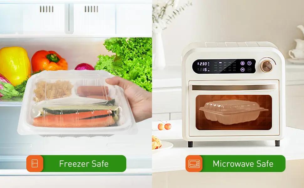 microwave safe hinged food container