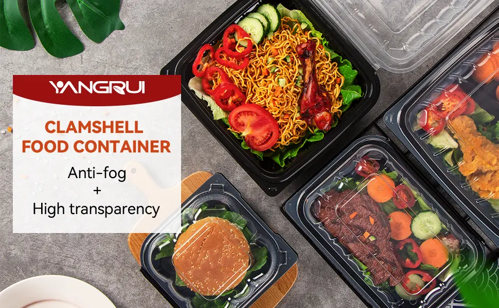 anti fog hinged food container
