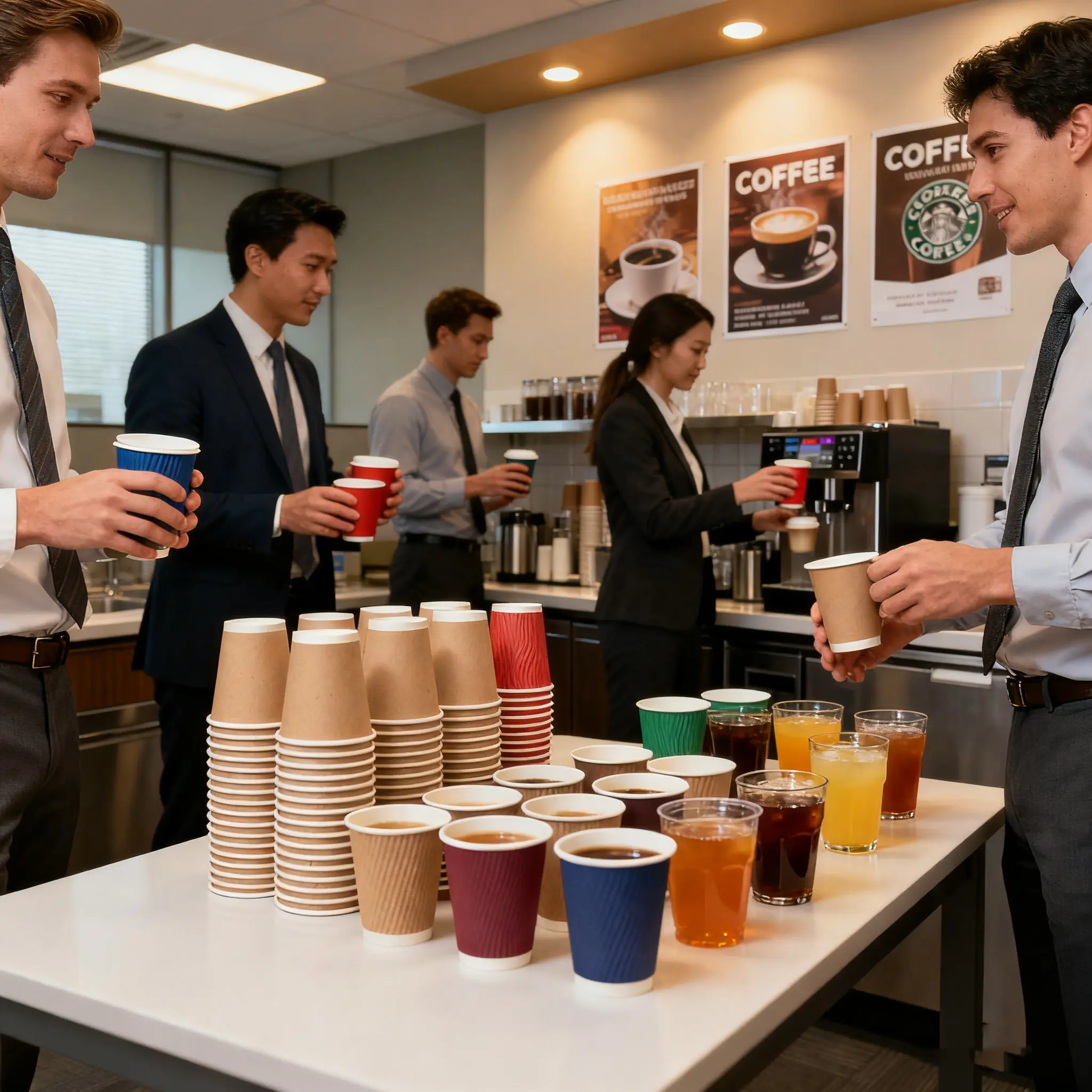 Coffee shop paper cups