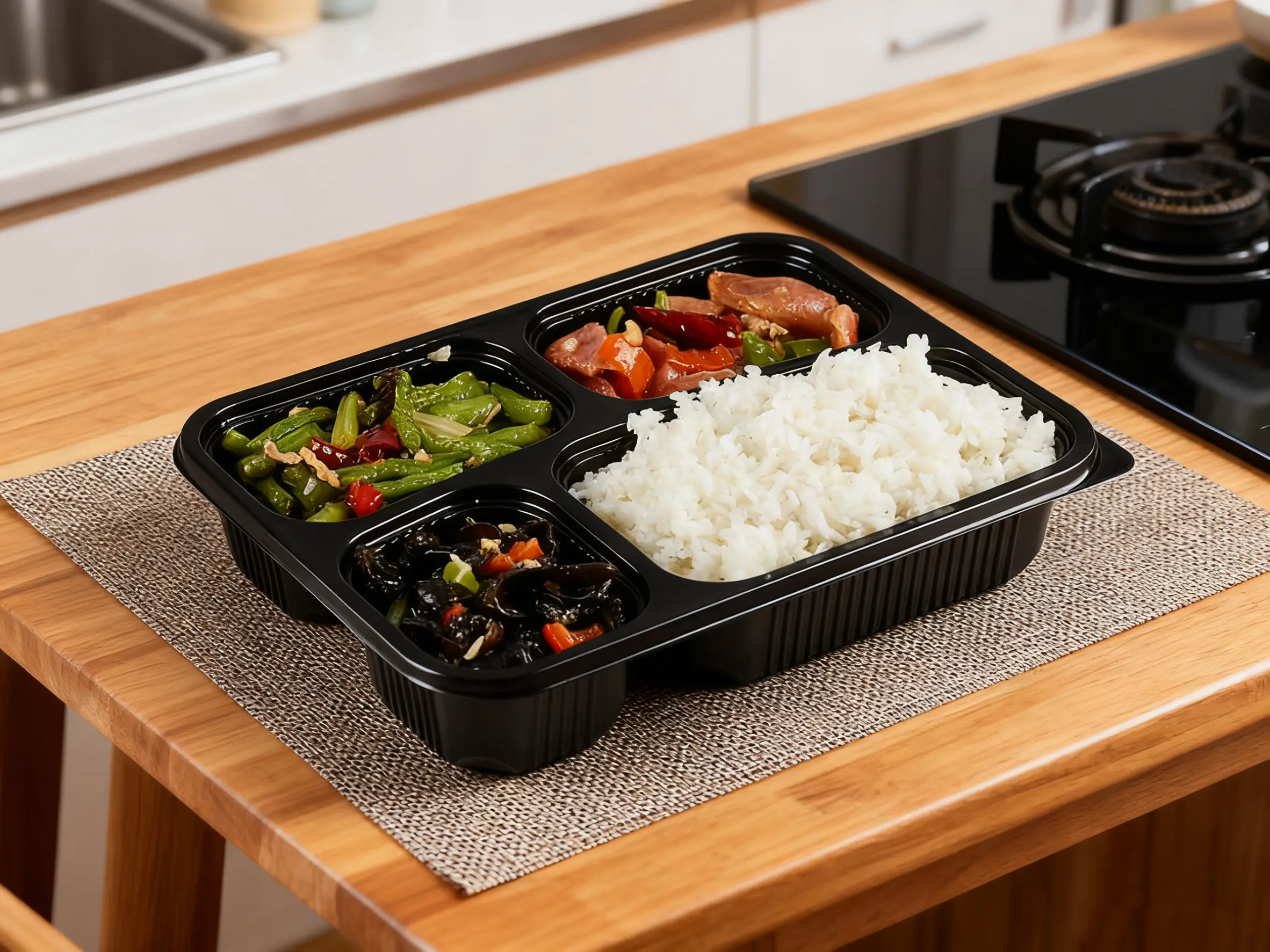 Healthy Meal in Compartmental Container