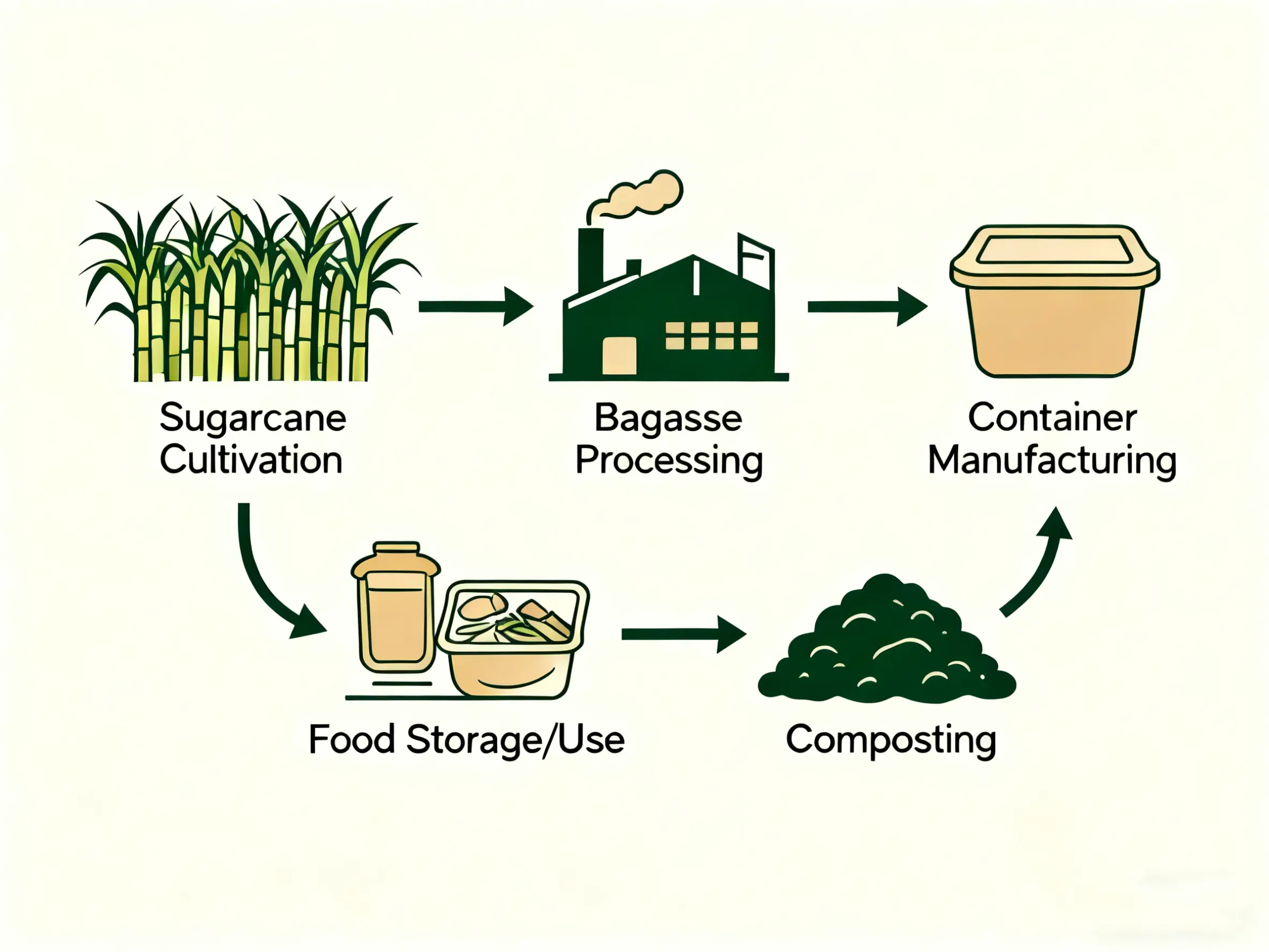 Bagasse lifecycle infographic
